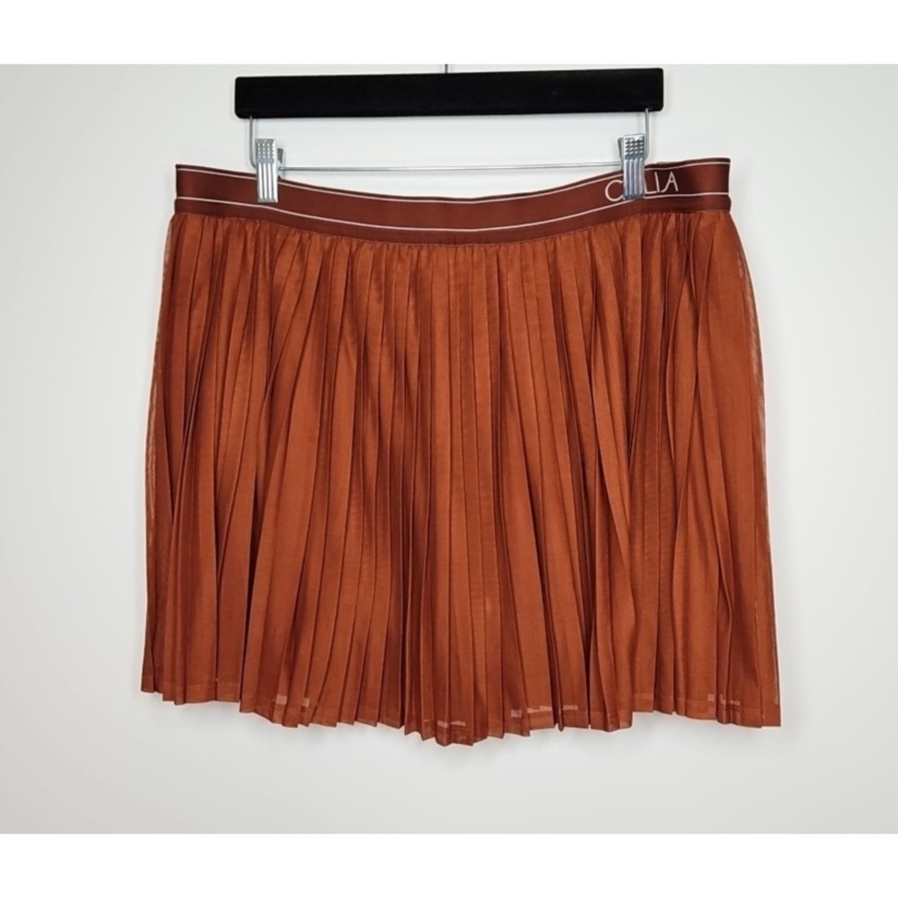 Calia Court Collection Womens Red Brown Pleated Athletic Skort Size XXL NWT